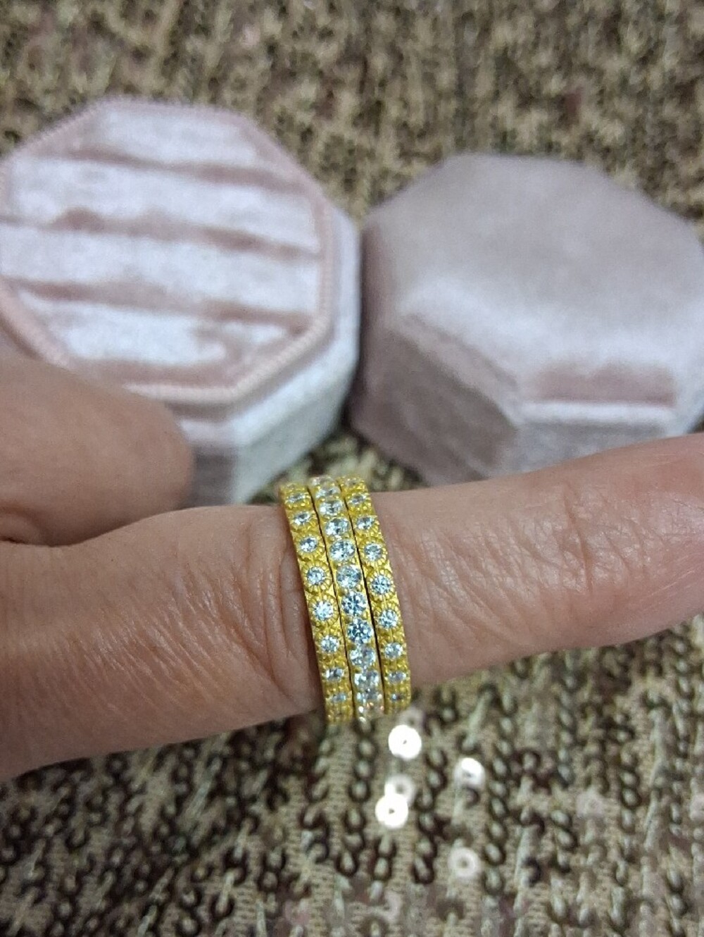 FREIDA ROTHMAN Set Of 3 Eternity Stack Rings! - Picture 3 of 3